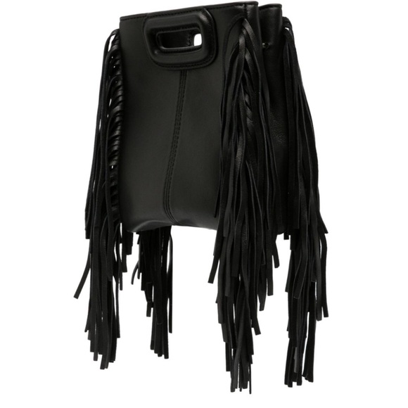 Maje Black Fringe Eyelet Bag - Picture 5 of 5